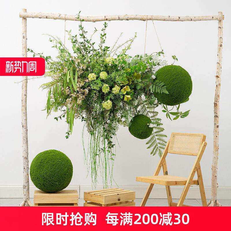 大型绿植吊饰悬挂仿真花艺酒店大堂空中植物装置服装店门头花植