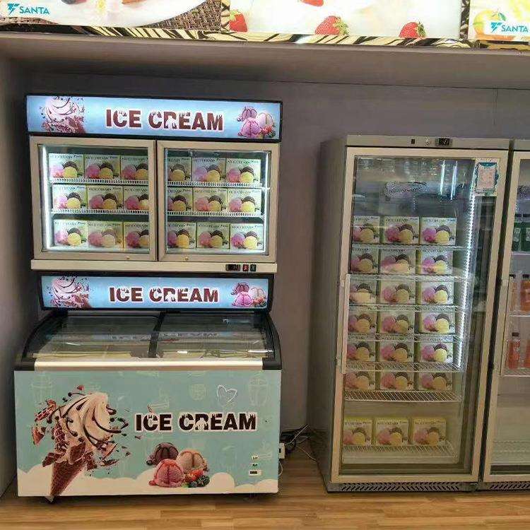 商用便利店冰柜子母柜双温风冷无霜冷冻展示柜冰激凌雪糕冷饮柜