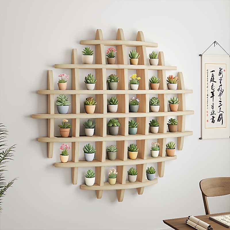 花架置物架阳台花架子客厅挂墙博古实木中式杯架墙面装饰氛围布置