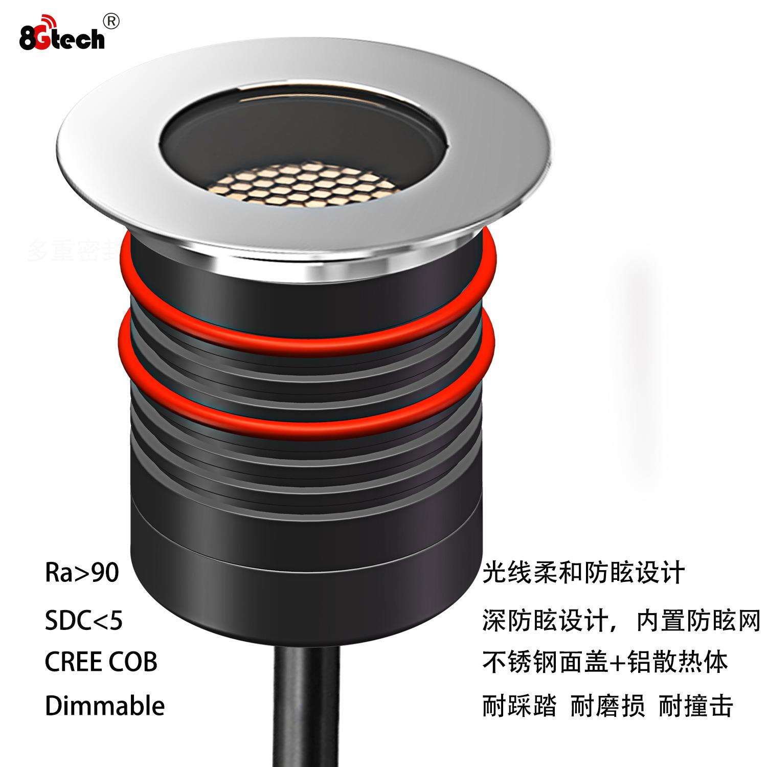 埋地灯不锈钢嵌入式深防眩户外庭院景观亮化IP67防水