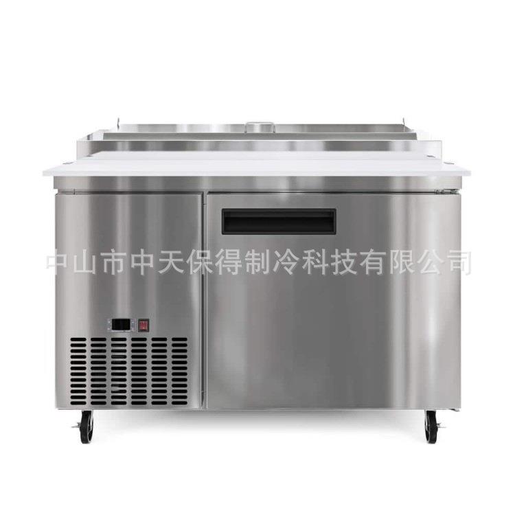 大理石台面披萨工作台商用厨房设备保鲜冷藏不锈钢沙拉台操作台