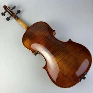 高档油性漆独板实木虎纹小提琴不过桥腮托小提琴