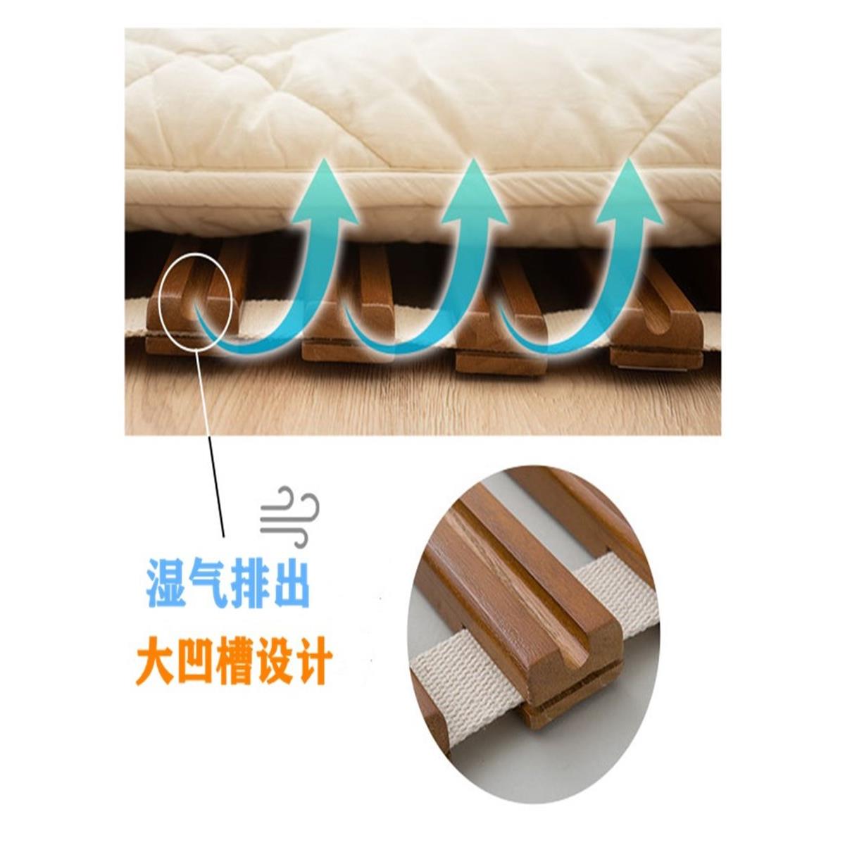 榻榻米防潮加高排骨架大凹槽透气地铺床板碳化木卷式除湿气简易床