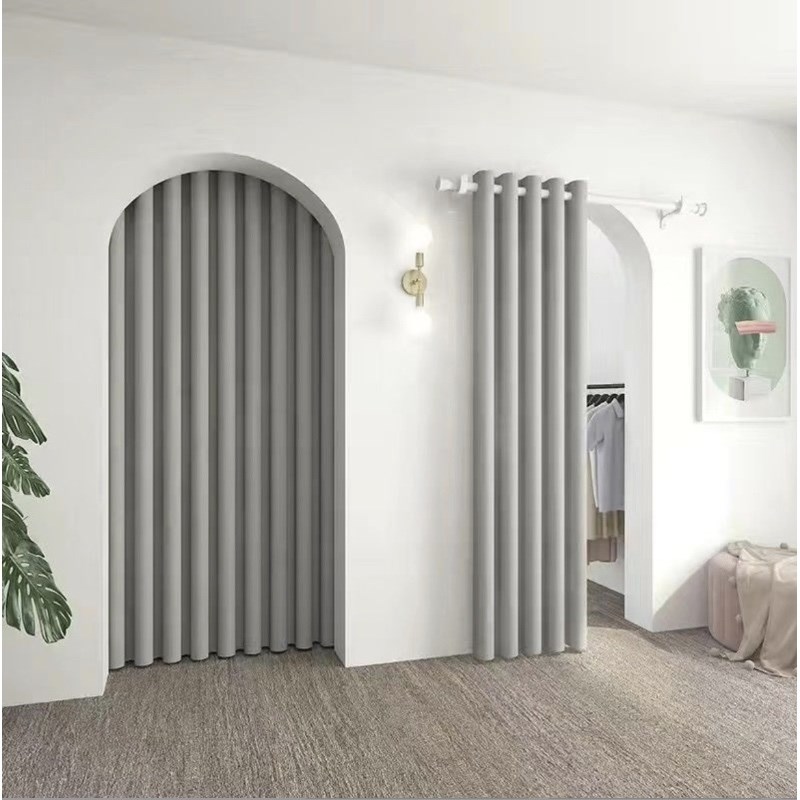 免打孔窗b帘c安装新款窗帘卧室遮光加厚空调挡风隔热厨房隔断门帘