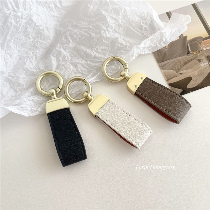 法式皮质钥f匙扣高质感精致手工ins创意挂饰汽车钥匙链防丢扣