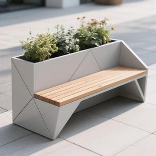 户外不锈钢花箱坐凳组合售楼部阳台花池道路绿化隔断花坛种植花架