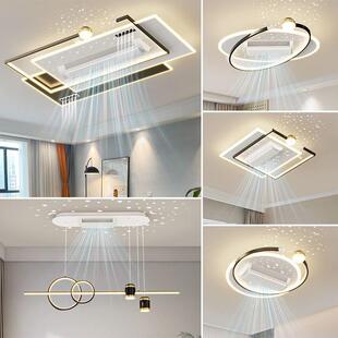 2025新款客厅无叶风扇灯中山灯具长方形大厅主灯带电风扇一体家用