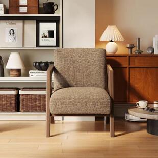 理查德单人沙发椅法式中古风客厅阳台休闲椅子实木设计师沙发单椅