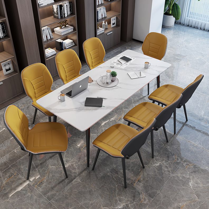 谈图桌店铺人8会议桌小型新款单珂北欧接待台洽谈展厅条桌岩板-6