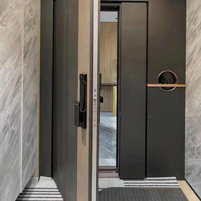 现代北欧轻奢爆款门墙一体精雕铸铝门小区入户智能别墅门一门一景