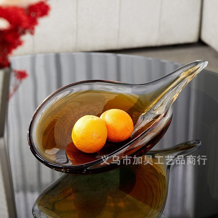 现代简约琥珀指南勺盘样板间家居软装饰品客厅茶几果盘摆件