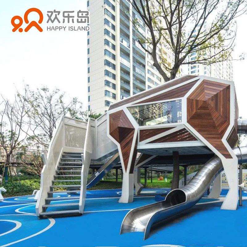马造型滑梯树屋平台攀爬儿童主题乐园小区公园游乐设备规划设计