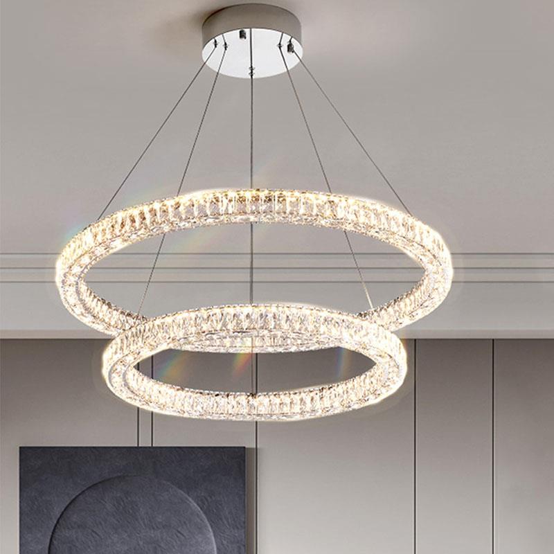 客厅灯感新款轻奢吊灯水晶灯loft楼梯吊灯创意个性艺术餐厅灯