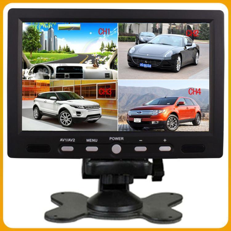 车载大巴7寸台式四画面视频四分割显示器全景泊车系统高清显示