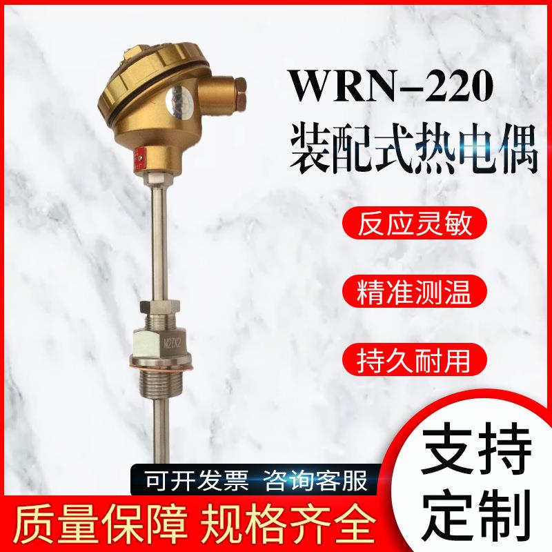 WRN-220 装配式热电偶 K分度 不锈钢管 0~1000度 固定螺纹M27*2