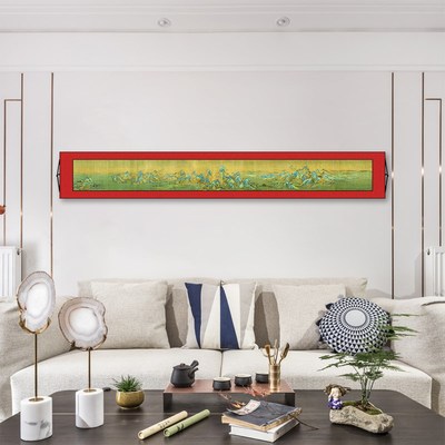 千里江山图王希孟宋代国画横款卷轴装饰画挂画玄关客厅玄关中国风