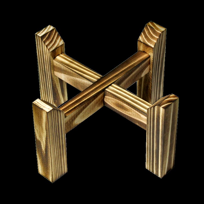 古法鱼缸底座实木生态水缸支架酒坛架子十字增高木架底托置物架盆