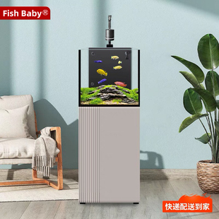 鱼缸客厅2024新款 小型超白玻璃缸生态缸鱼缸底滤系统整套家用