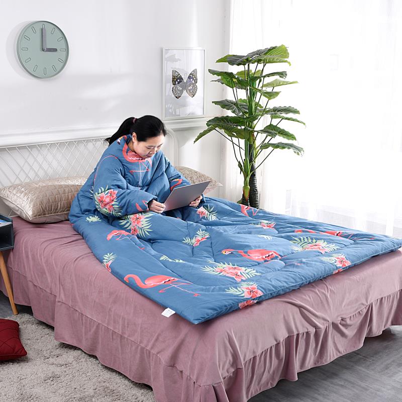 懒人被子冬季被褥多功能可穿带袖子防踢空调被儿童睡袋老年护理