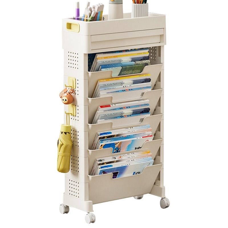 方的书架落地置物架可移动桌边立架过道靠墙阅读书房带轮收纳整理