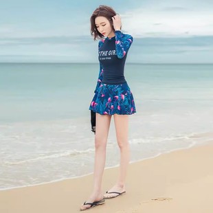 高级感显瘦遮肚游泳馆专用泡温泉泳装 分体泳衣女长袖 防晒2025新款