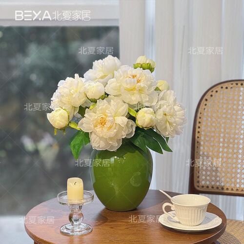 凤凰芍牡丹仿真花k摆设插花客厅装饰摆件中式餐桌花花艺假花花束