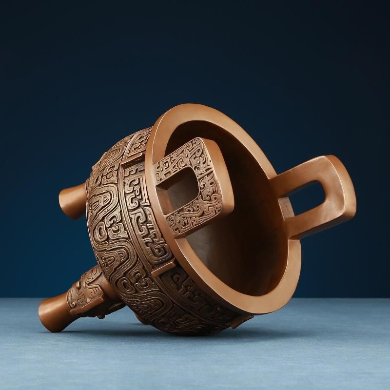 紫铜克鼎摆件纯铜鼎开业礼品千秋鼎盛中式家居客厅办公室装饰摆件