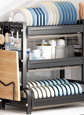 厨房碗架置物架家用台面碗柜多功能C放碗盘碗筷沥水架碗碟收纳架