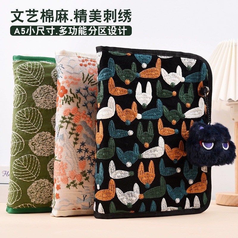 A5棉布便携孕妈孕检报告单子拉链手提包手包档案检查单A4孕妇妈妈