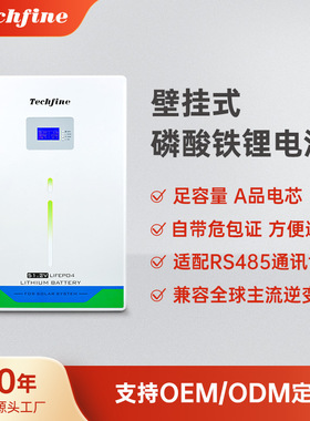 自带BMS太阳能发电储能系统深循环48V壁挂式磷酸铁锂电池lifepo4
