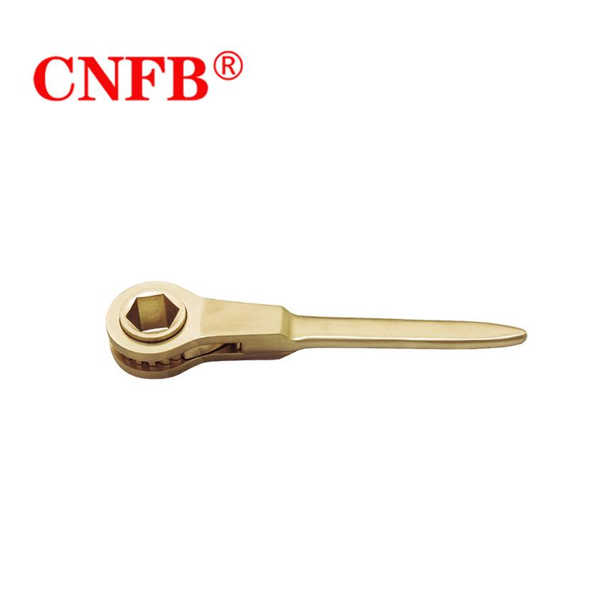 天津桥防CNFB安全防爆工具棘轮扳手防爆扁柄六角棘轮扳手 T8182