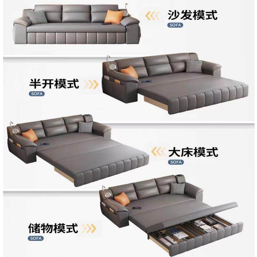 多功能折叠沙发床一体两用客厅直排伸缩科技布沙
