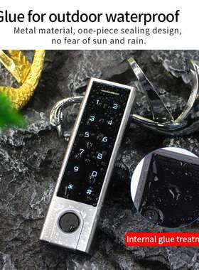 外贸WS2-HF3智能指纹ID刷卡密码遥控带锁金属指纹无线门禁机套装