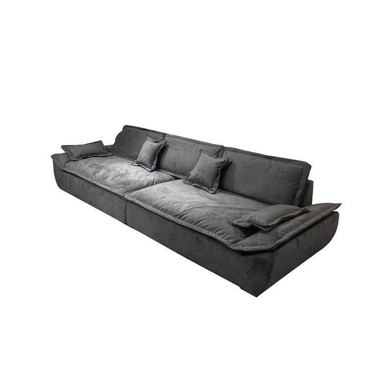 新款现代帆船直排四人位科技布沙发超大坐深客厅羽绒沙发网红沙发