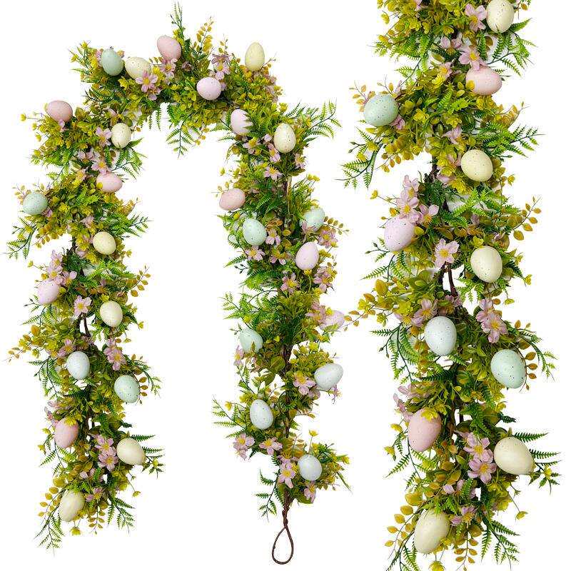 仿真复活节藤条亚马逊复活节家居绿植装饰挂人造彩蛋水草藤条