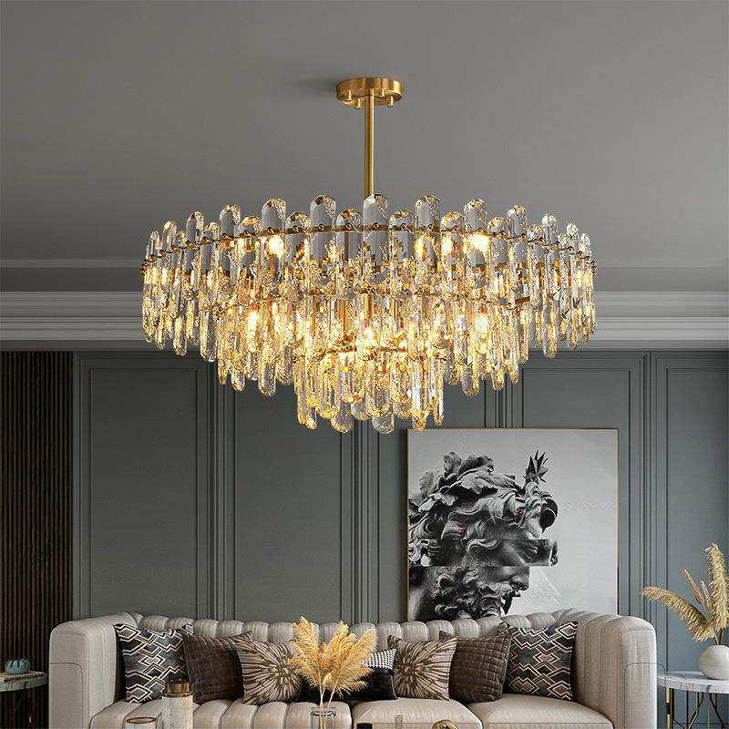 全铜轻奢水晶吊灯后现代艺术客厅餐厅设计师样板间别墅美式灯具