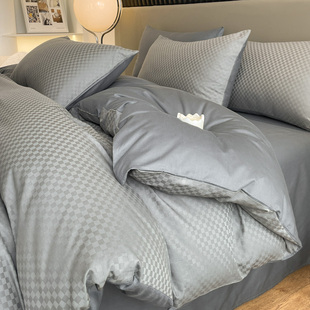 60支轻奢纯棉被套单件150x200x230简约100全棉长绒棉被罩单人被单