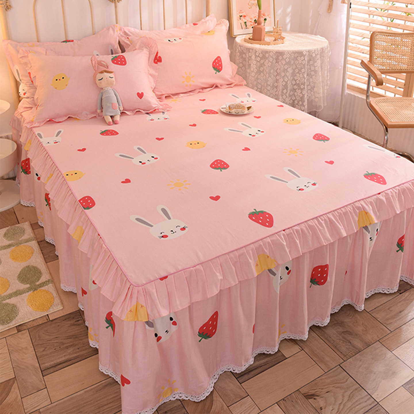 公主风纯棉床裙单件全棉女生床单带裙边防滑花边床套遮丑裙摆床围,床上用品,床裙,淘宝优惠券,粉丝福利购,淘宝优惠卷