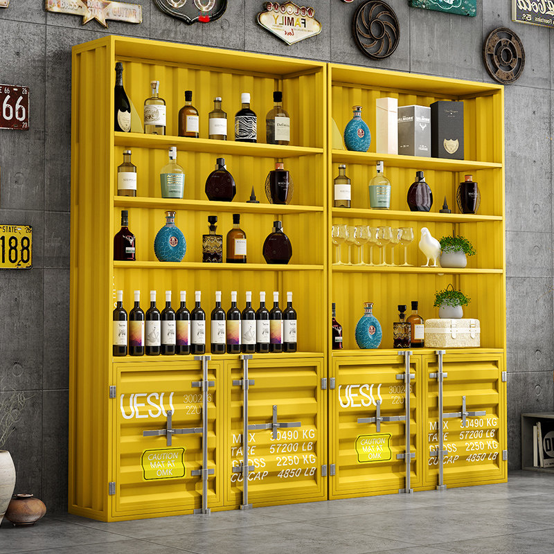 工业风展示柜铁艺书架柜子置物柜复古收纳柜立柜集装箱做旧,商业/办公家具,红酒架/柜,淘宝优惠券,粉丝福利购,淘宝优惠卷