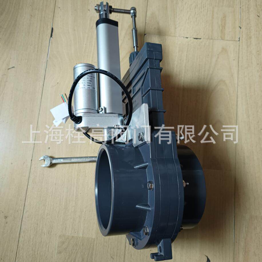电动PVC闸阀UPVC电动闸阀低压排污塑料PVC电动插板阀DN32-DN150
