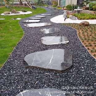 黑山石不规则汀步石原石庭院民宿踏步石景观石公园草坪工程铺路石