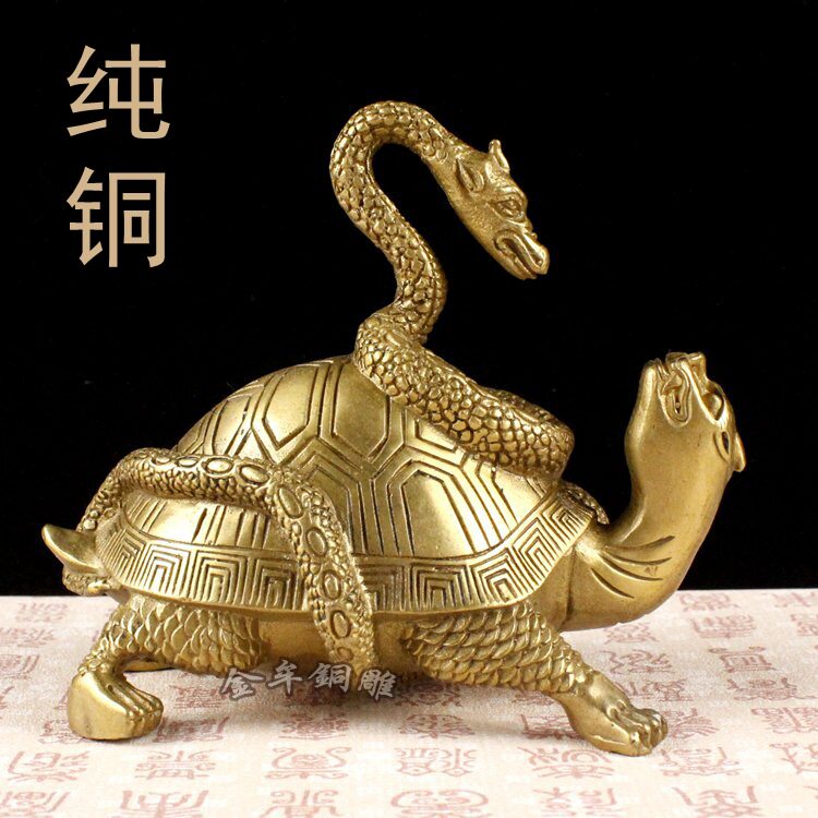 铜龟蛇纳福玄武摆件四方神兽工艺品家具摆设工艺品