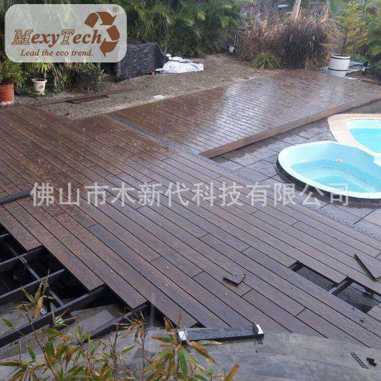 广东户外庭院防水木塑地板 室外亲水平台防腐木地板 园林材料