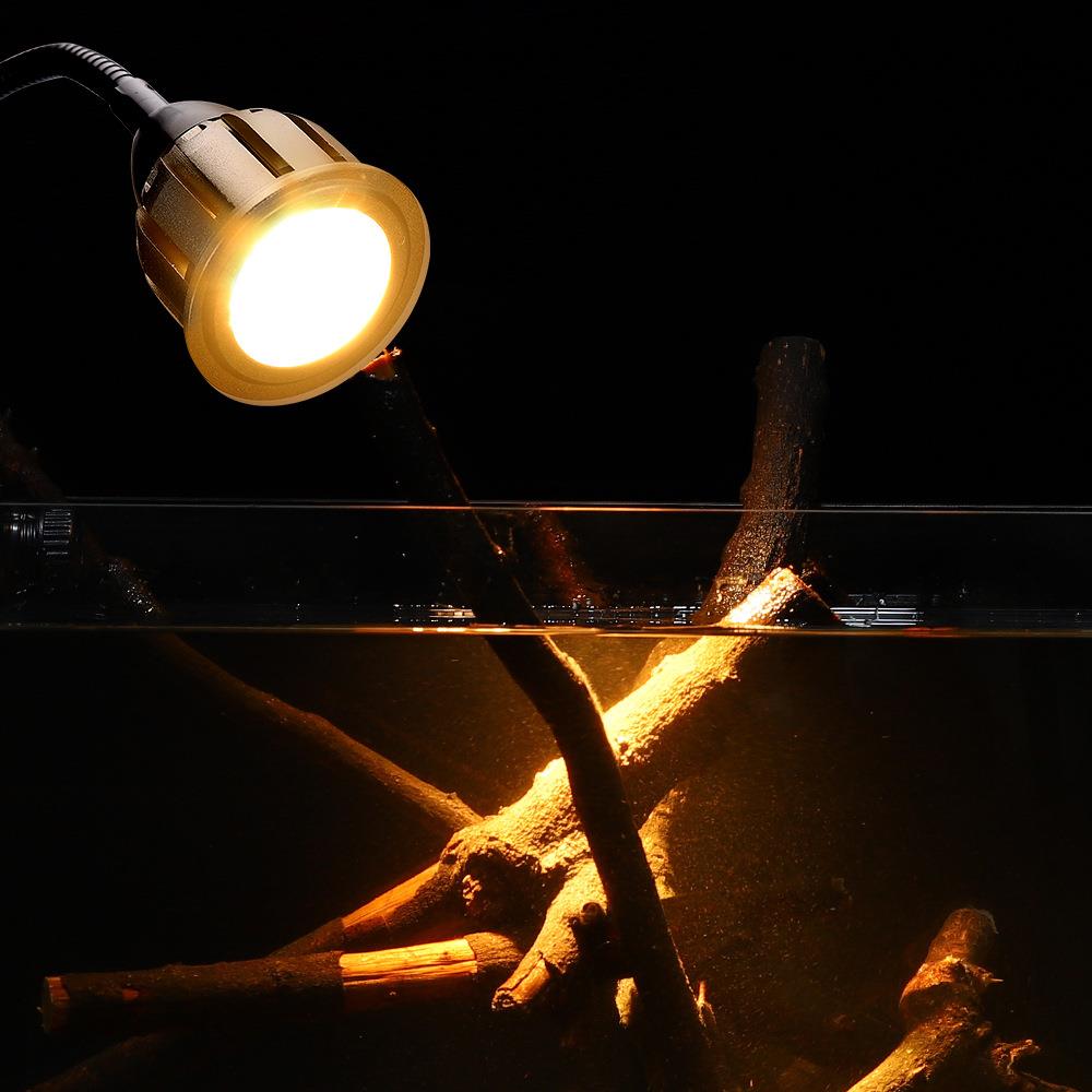 鱼缸射灯鱼缸夹灯水族灯水草缸海缸南美缸射灯LED灯小夜灯旋钮款