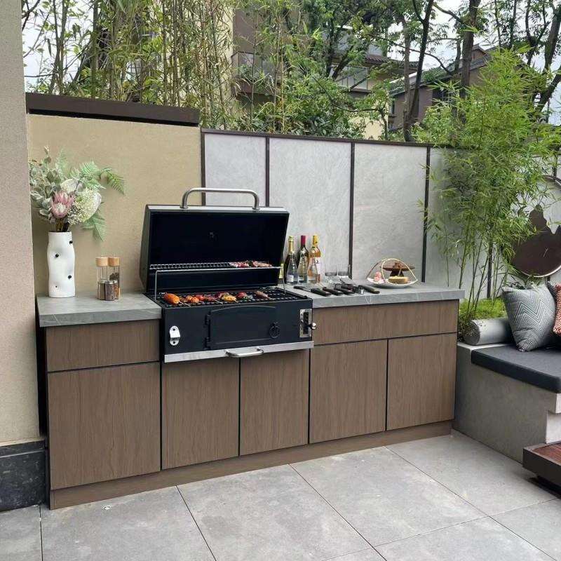 庭院嵌入式烤炉别墅碳烤炉户外烤厨烧烤厨房炭炉别墅烧烤台