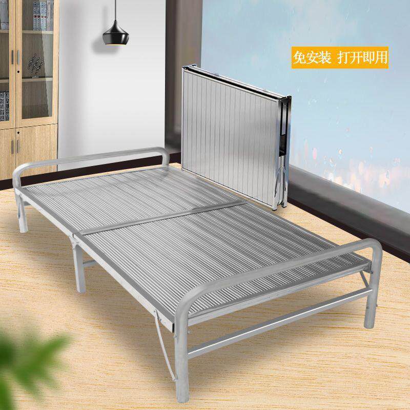 304不锈钢折叠床加固加密无缝便携户外家用午休单人双人床供应厂