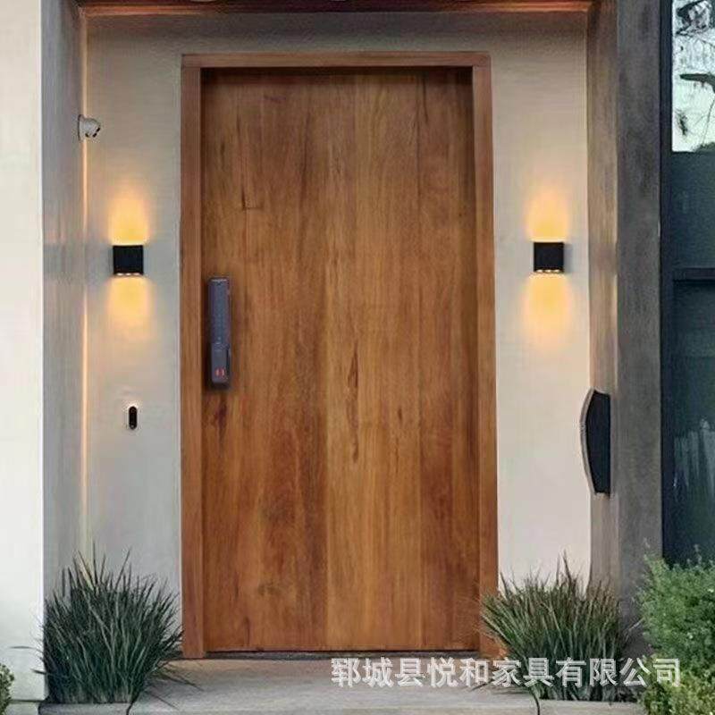 实木入户门民宿庭院做旧木门复古老榆木进户门咖啡厅酒店入户门