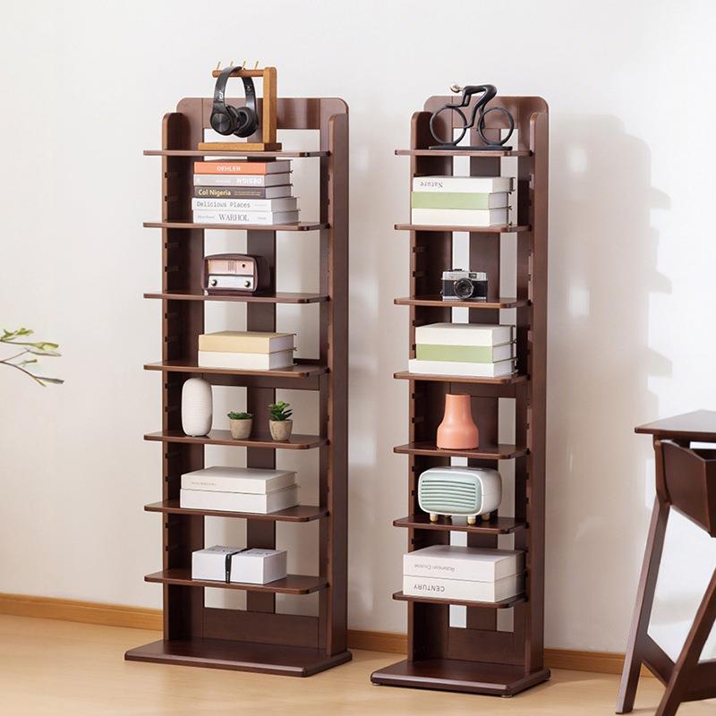 实木转角夹缝书架一体靠墙储物柜简易学生不占空间书柜儿童置物架