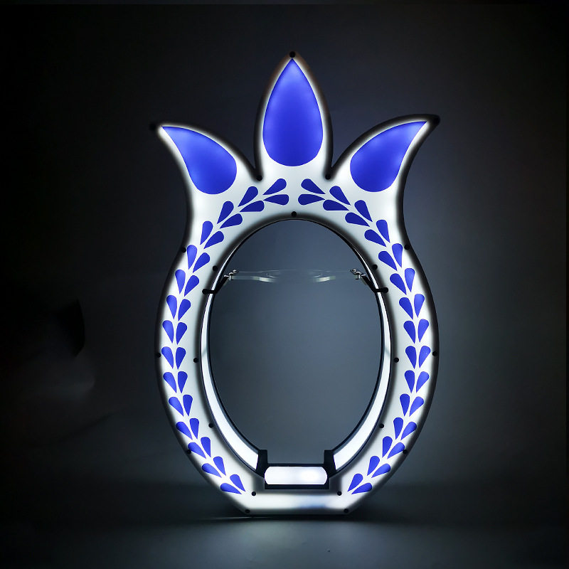 酒托摆件红酒酒座夜场充电底座香槟展示架LED菠萝形酒架香槟塔