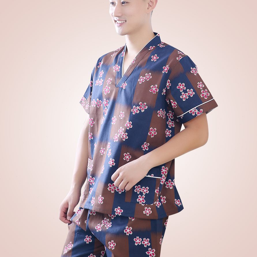 男款网红高档洋气中国风桑拿情侣女夏季汗蒸服套装服服大码纯棉浴